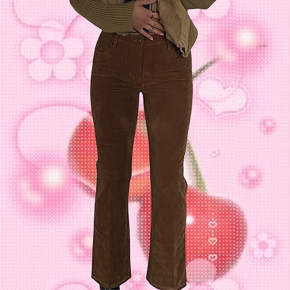 Brown viscose flared pants